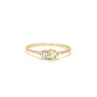 Luma Gemstone Ring - Lemon Quartz + White Topaz