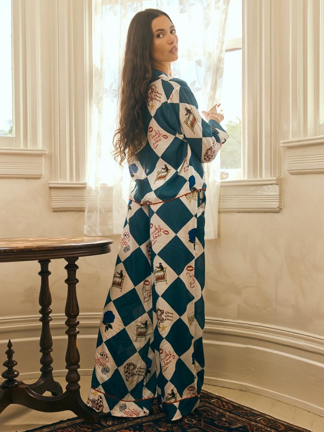 PJ Party Set - Navy Love & Party Check