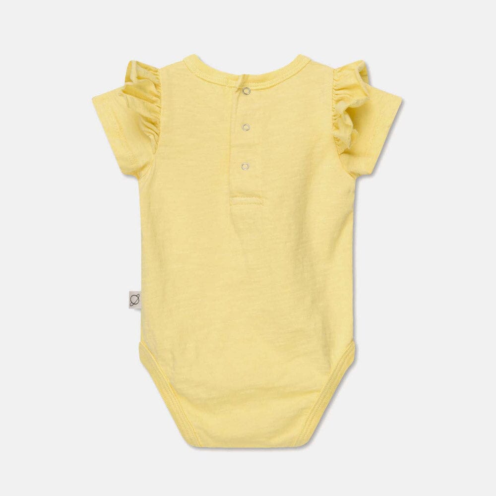 Slub Ruffle Baby Bodysuit - Yellow Bodysuits + Onesies My Little Cozmo 