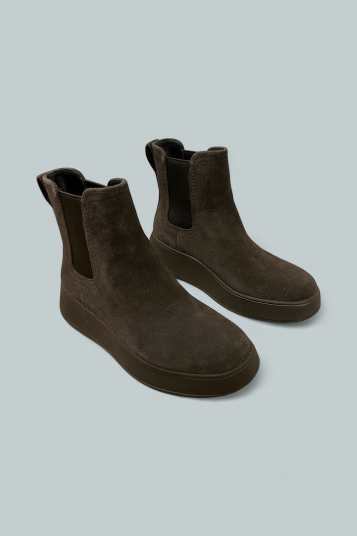 Women's F-Mode Stitch Warm Suede Chelsea Boots - Chocolate