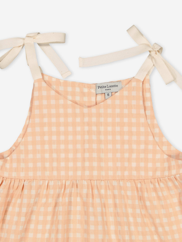 Helene Gingham Top - Apricot Gingham