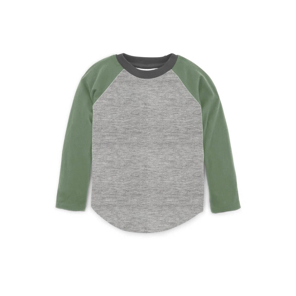 Louie Baseball Tee - Thyme/Heather Grey Tees Colored Organics 