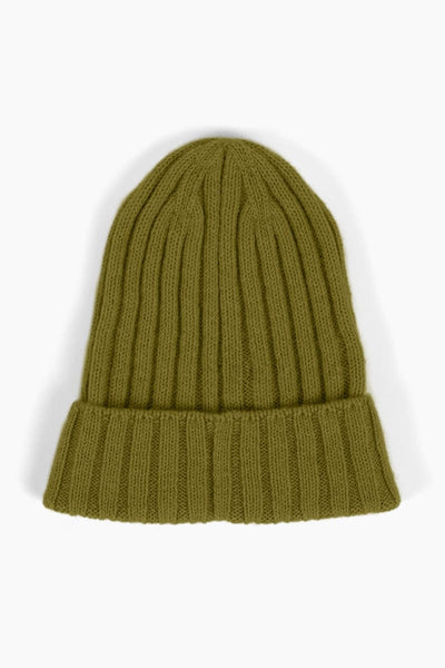 Ribbed Baby Alpaca Beanie - Moss