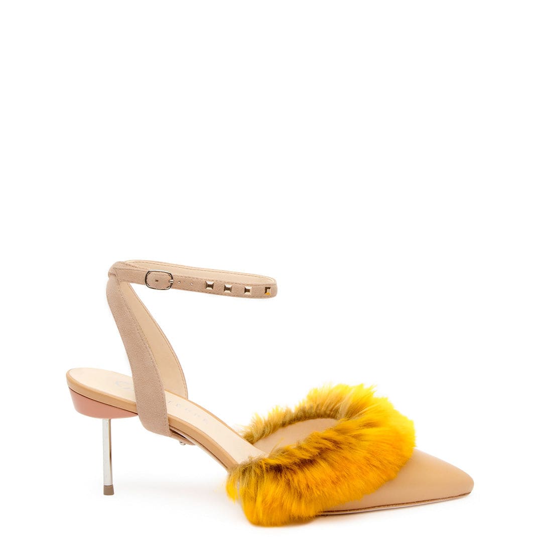 Golden Tamarin Stiletto + Bronze Stud Marilyn - Yellow