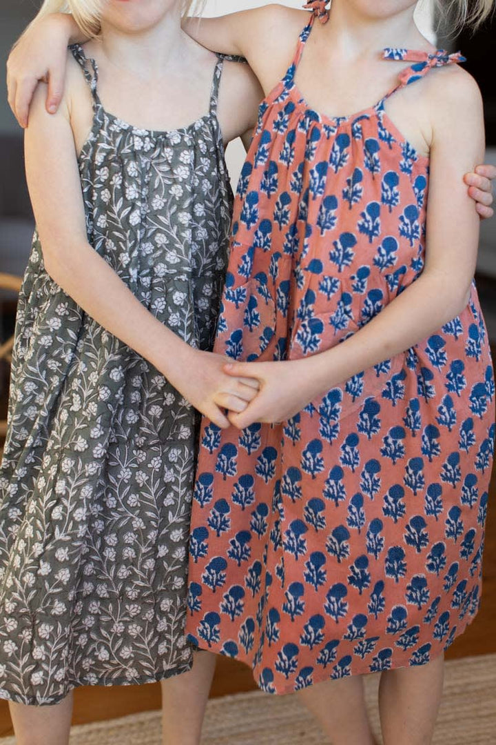 Sunshine Dress (Child) - Garden Hushed Green Organic