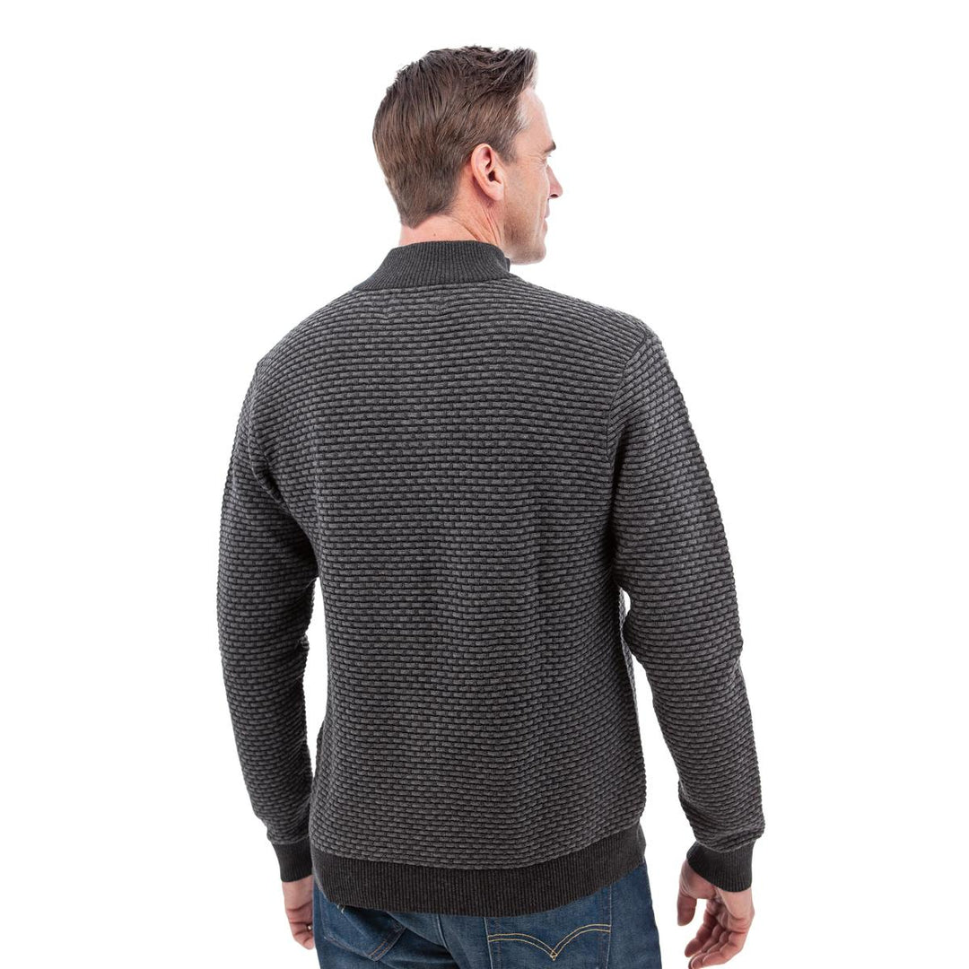 Cody Two Tone Textured Pullover - Charcoal