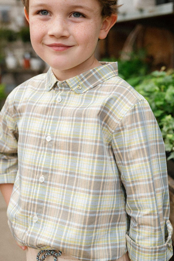 Grayson Shirt in Lemon Sky Check