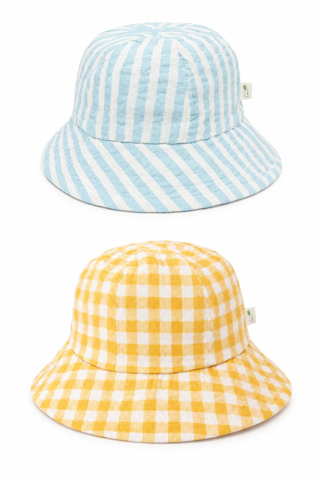 CuddleFields Sun Hat 2-Pack - Hawaiian + Sky Stripes