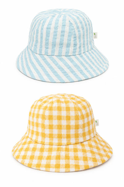 CuddleFields Sun Hat 2-Pack - Hawaiian + Sky Stripes