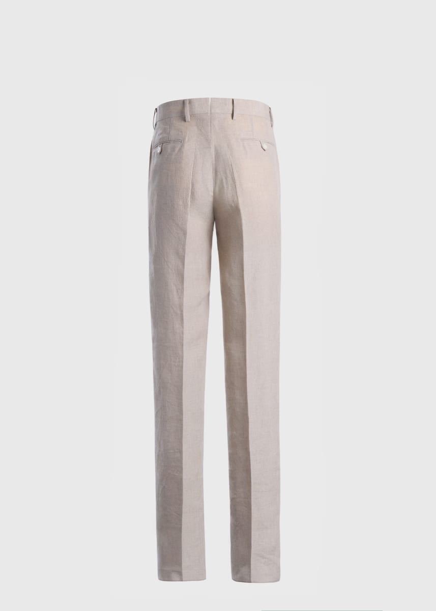 Linen Solid Dress Trouser - Natural