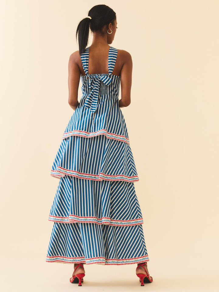 Emma Dress - Navy Stripe