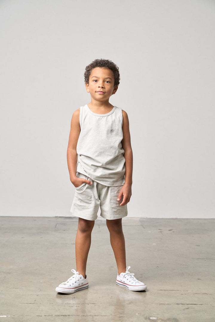 Palm Jersey Tank - Light Heather Grey