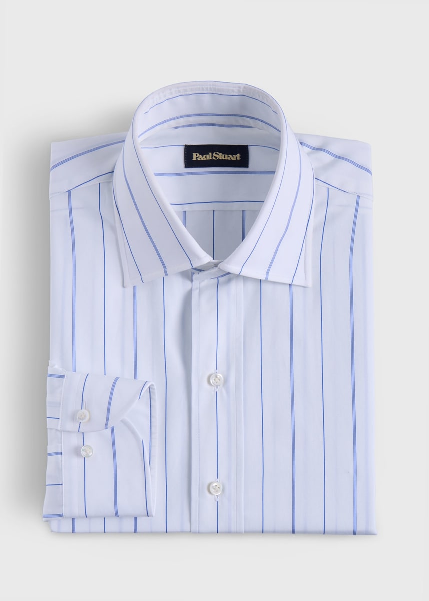 Wide Stripe Dress Shirt - White