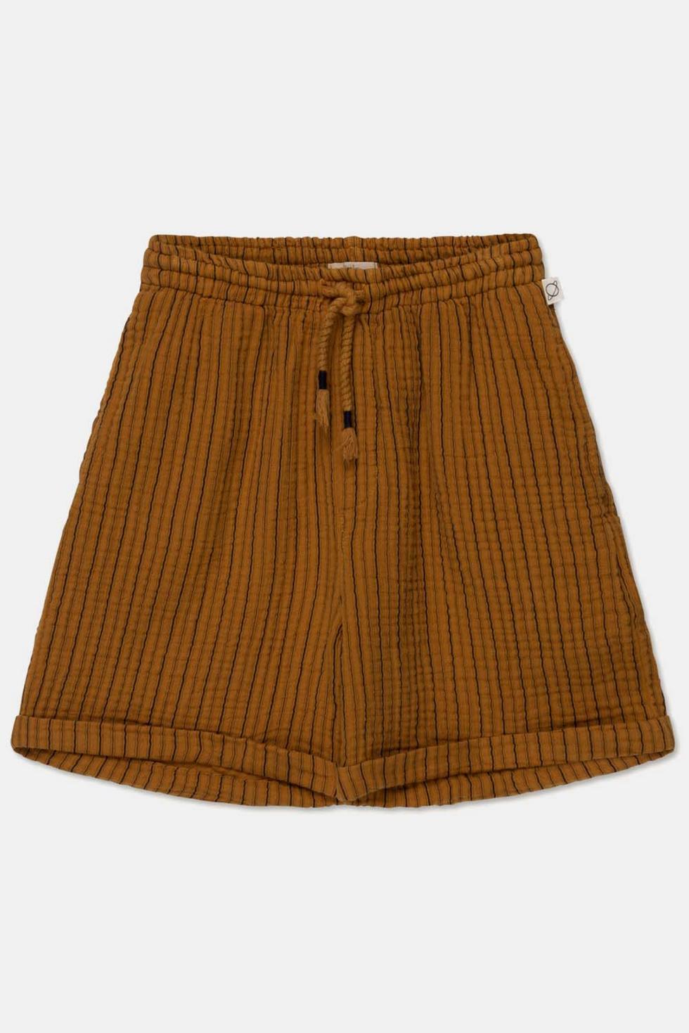 Gauze stripe bermuda shorts - Oil
