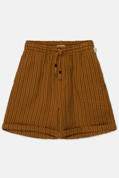 Gauze stripe bermuda shorts - Oil