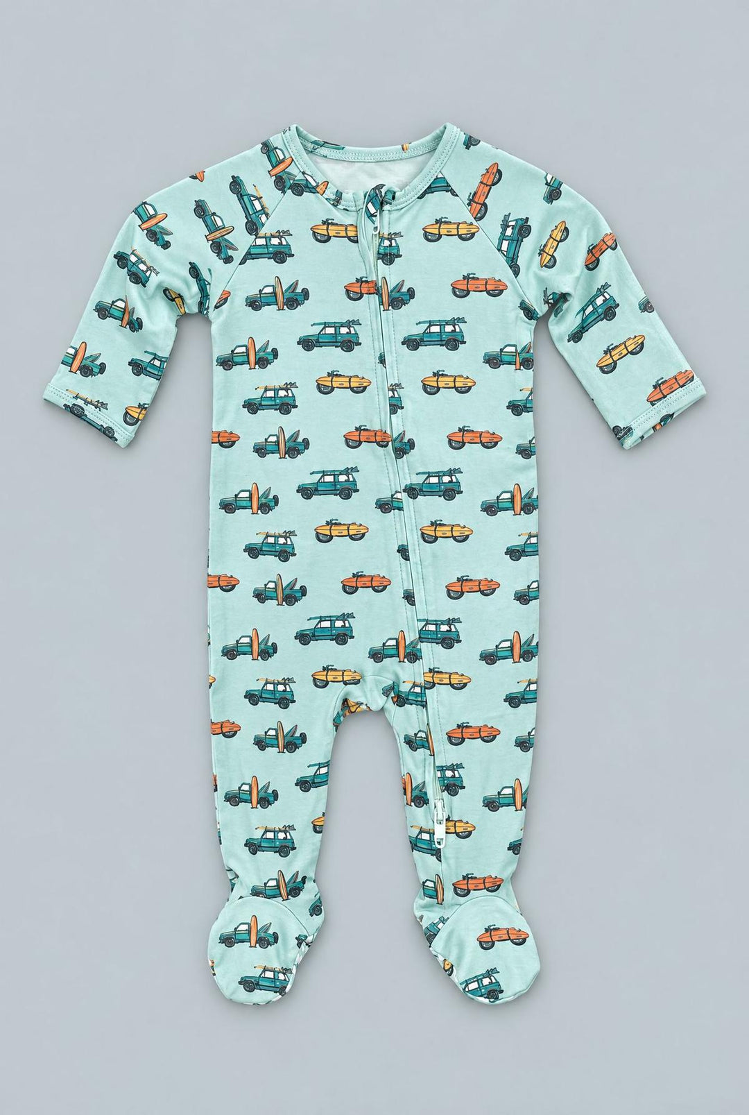 Surfing Beach Zipper Footie - Check The Surf