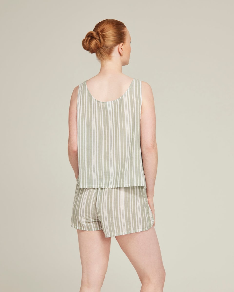The Tank - Sage Stripe