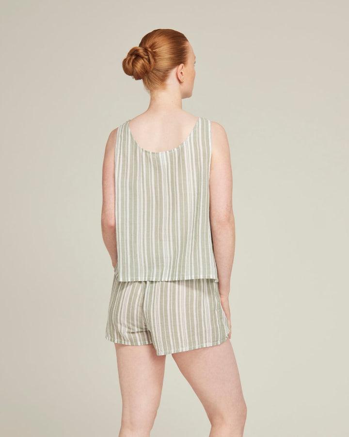 The Tank - Sage Stripe