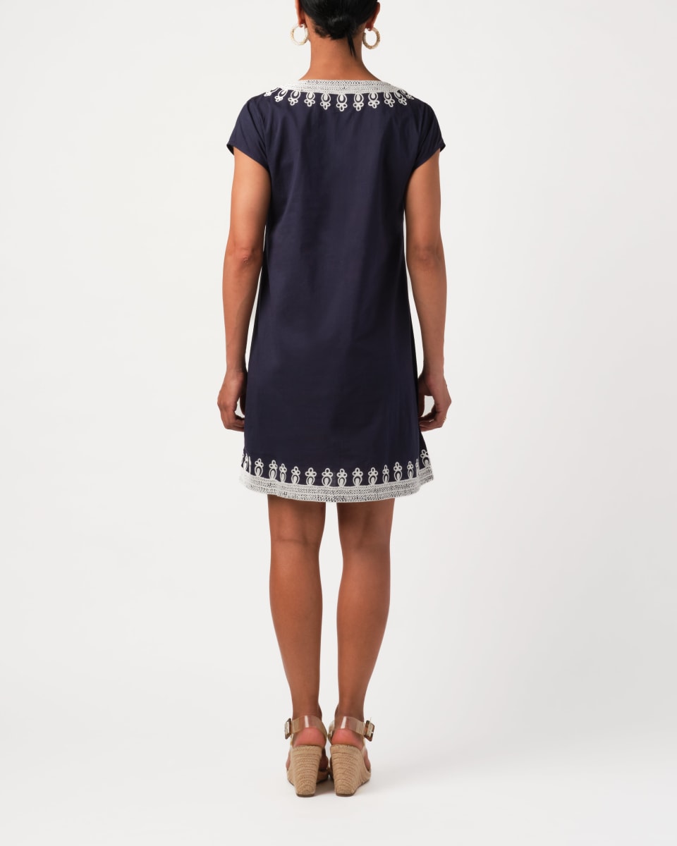 Rowena Tunic - Navy/White