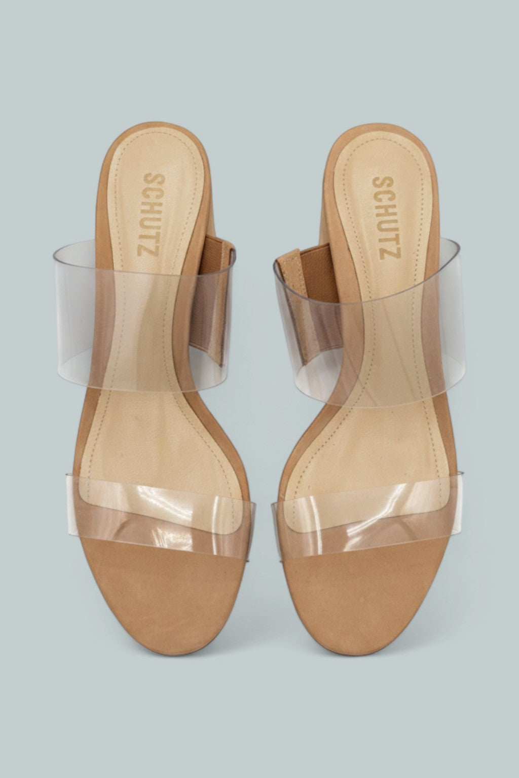 Victorie Clear Strap Block Heel Sandals - Transparent