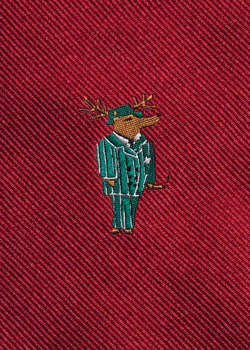 Holiday Prancer Reindeer Tie - Red