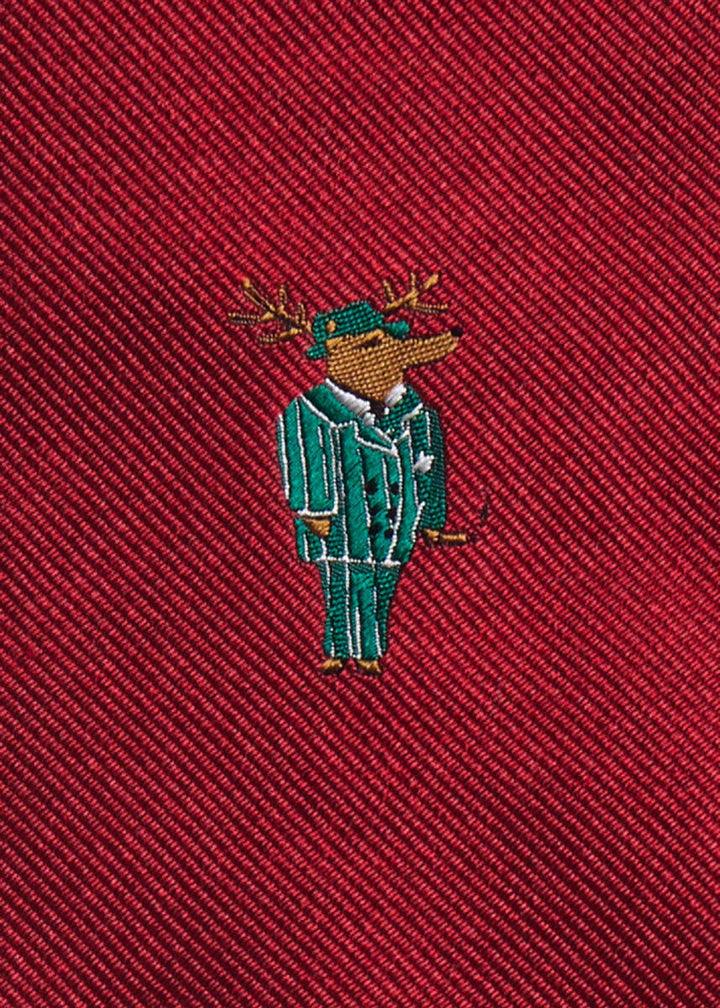 Holiday Prancer Reindeer Tie - Red