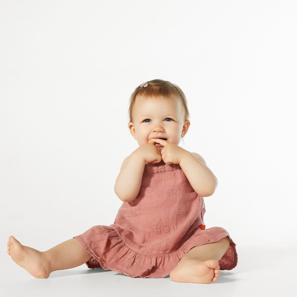 Cherry Baby Linen Dress - Mellow Pink