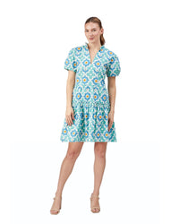 Everly Dress - Aqua Mosaic
