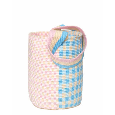 Pink Gingham Bucket Bag - Pastel
