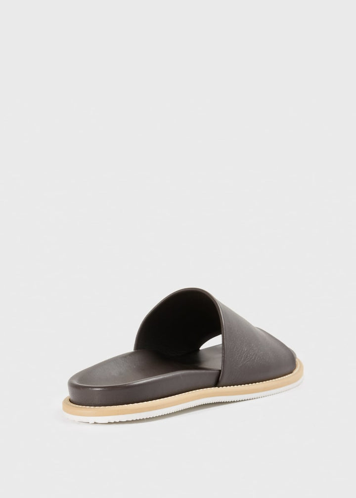 Palma Leather Slide - Dark Brown
