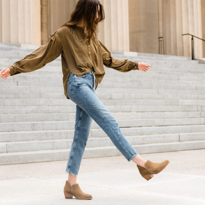 Mia Everyday Ankle Bootie - Taupe Suede