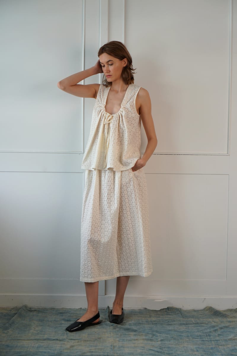 Uma Embroidered Skirt - Ivory