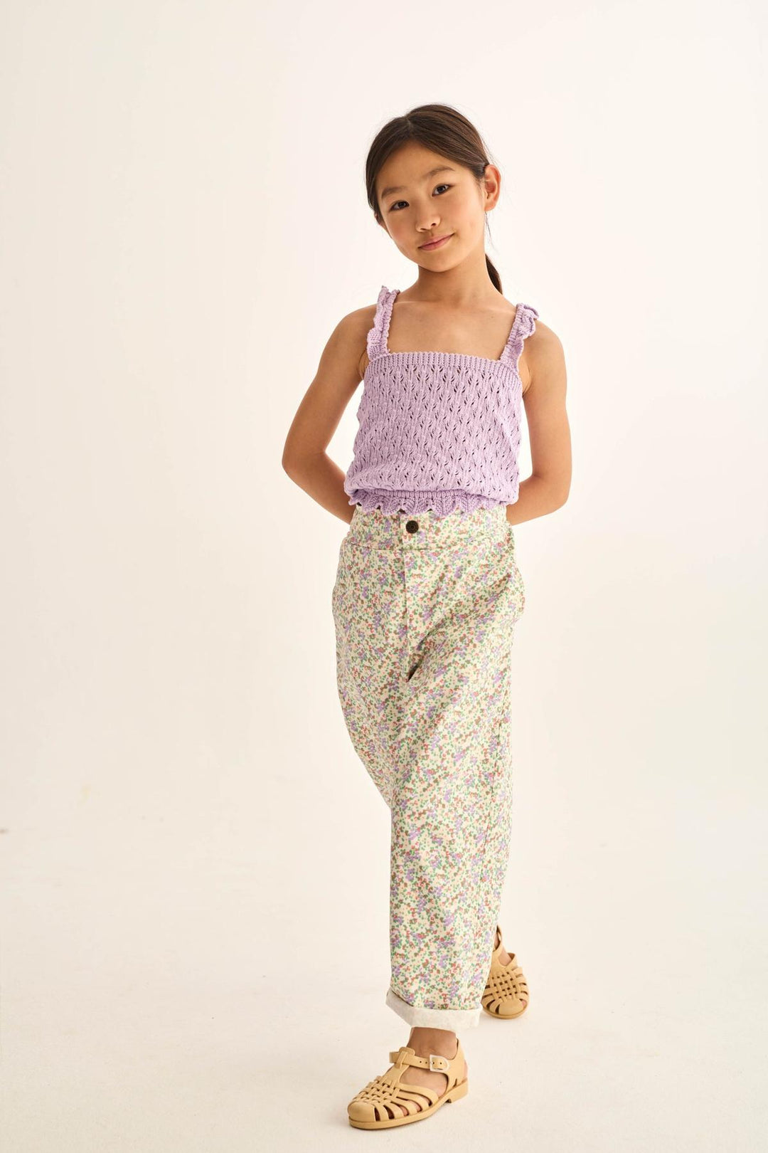 Openwork Tricot Top - Lavender