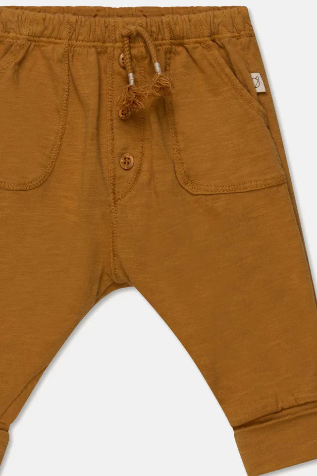 Slub baby pants - Oil