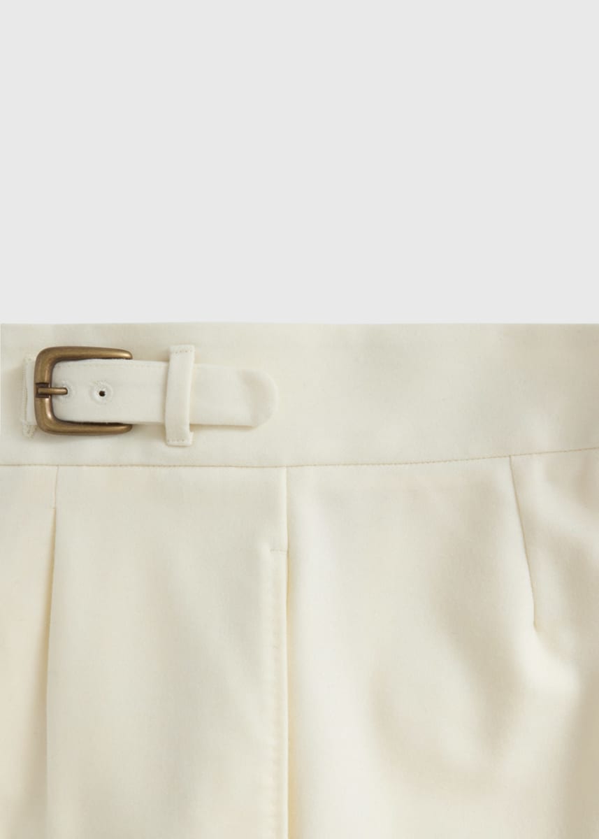 Super 100 Wool Flannel Gurka Pant - Cream