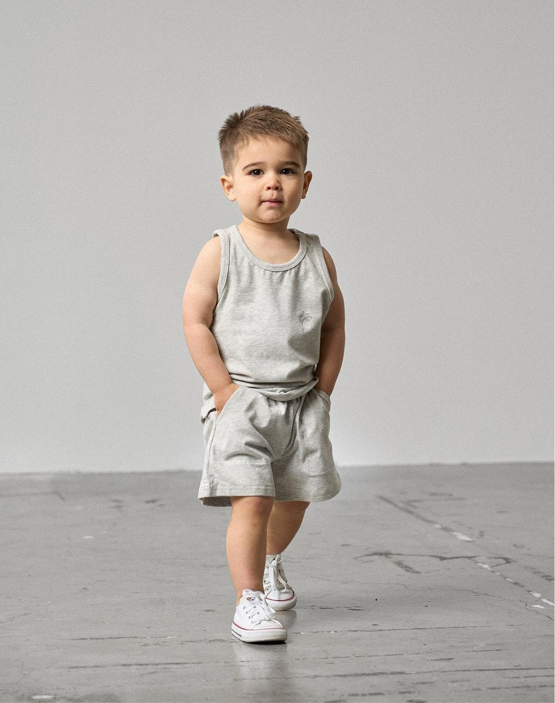 Stitch Pocket Jersey Short - Light Heather Grey