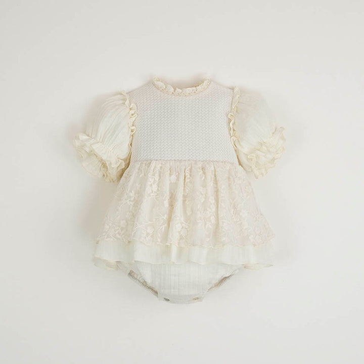 Special Occasion Dress-Style Romper - Off-White