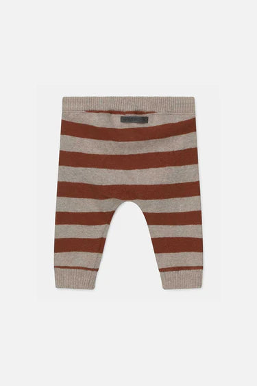 Stripe Knit Baby Pants - Beige/Brown