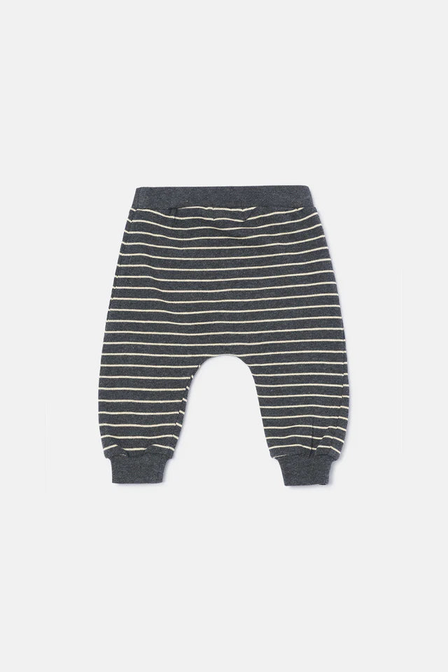 Striped Baby Pants - Dark Grey-Stone
