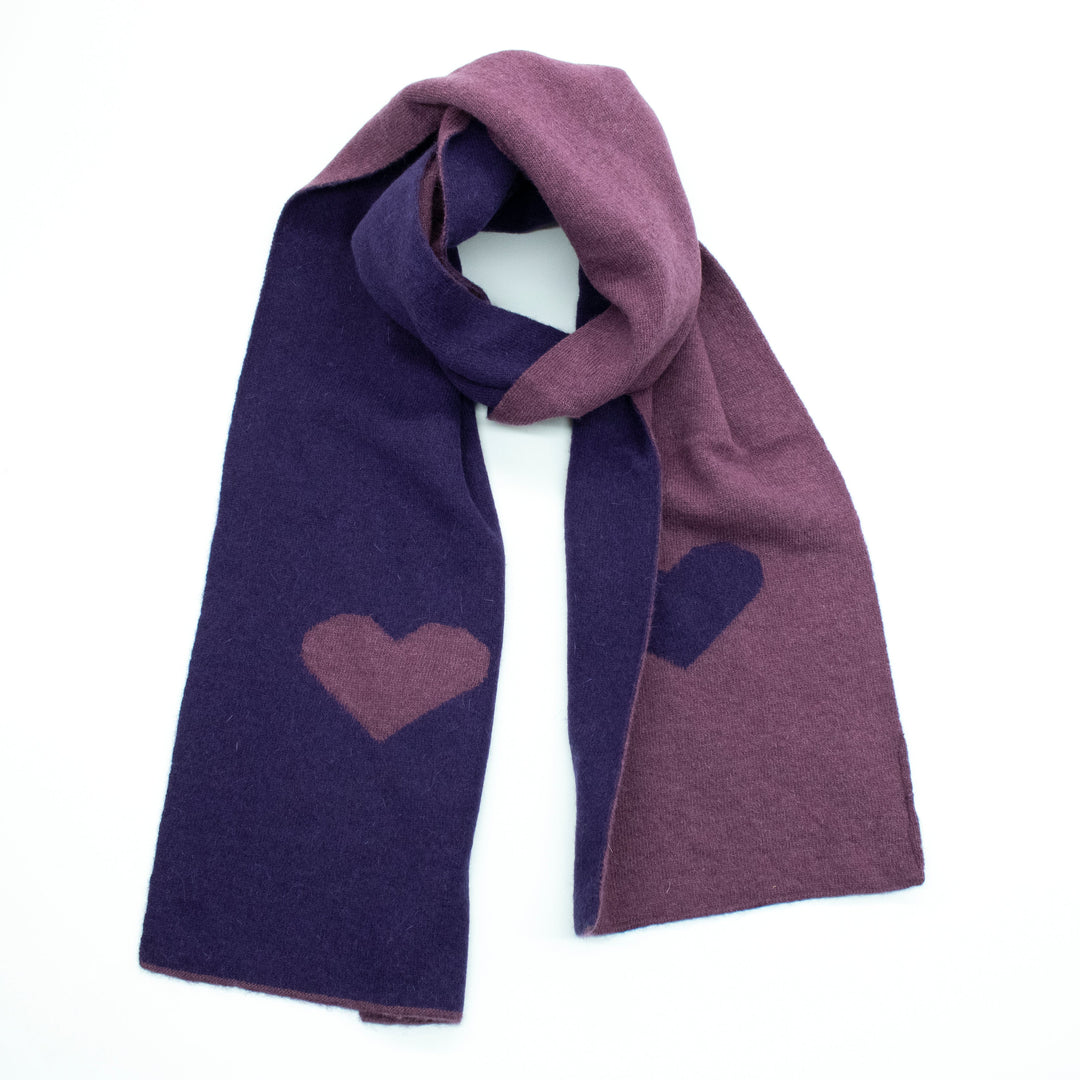 8"x60" Jaquard Scarf Two Tone - Aubergine/mauve