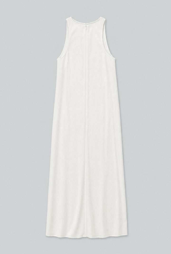 Scoop-Neck Sablé Dress - Macadamia