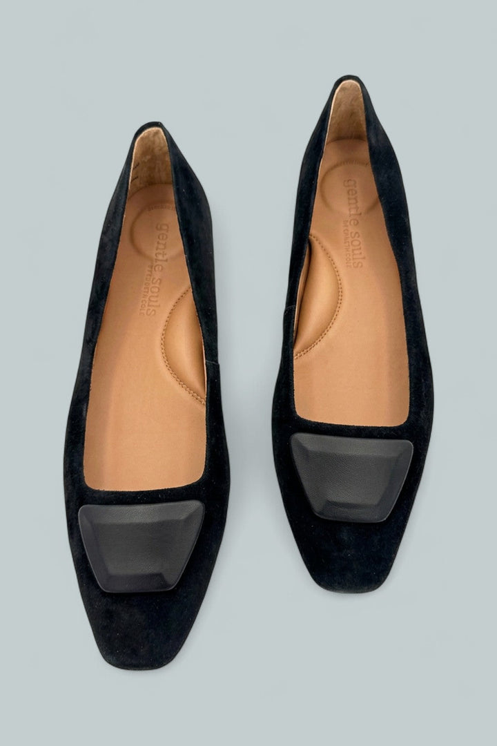 Kenneth Cole Hanette Suede Ballet Flats - Black Suede
