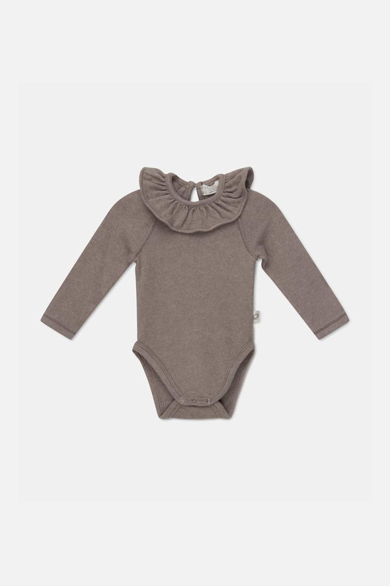 Knit Baby Bodysuit - Taupe