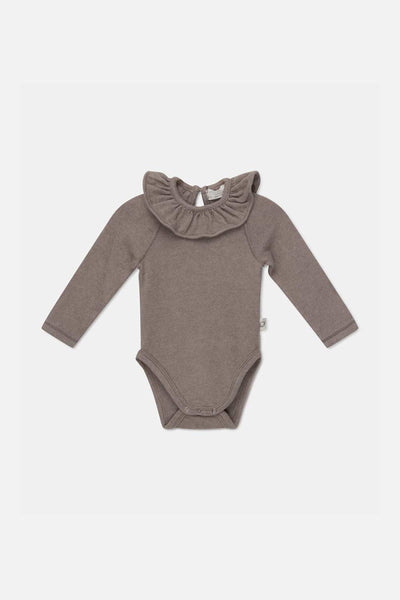 Knit Baby Bodysuit - Taupe