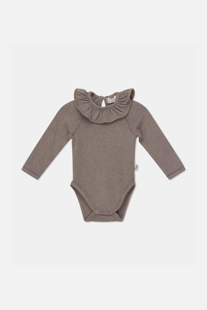 Knit Baby Bodysuit - Taupe