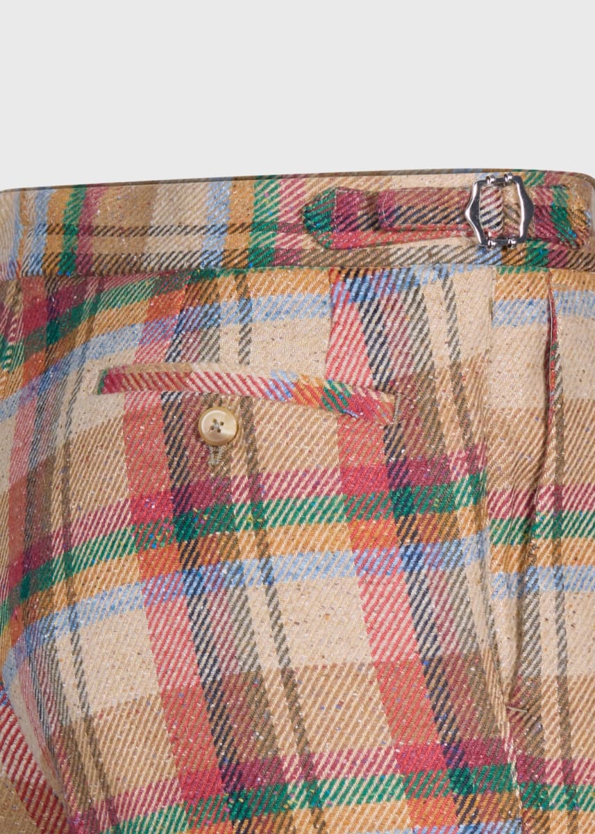 Linen Plaid Bermuda Short - Tan/Multi - Bermuda Short