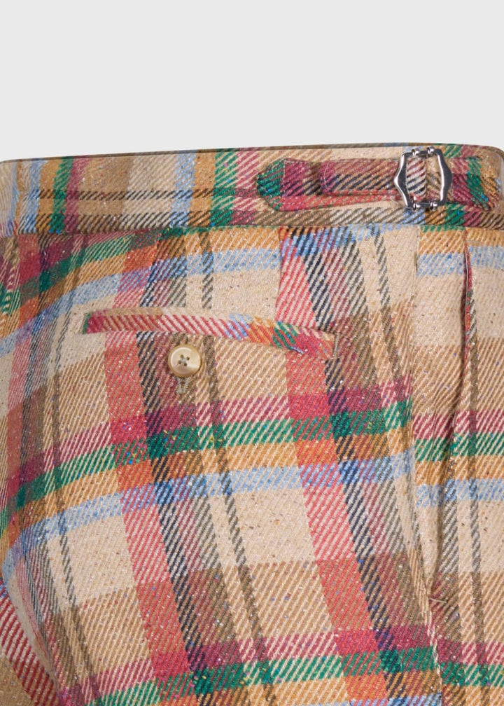 Linen Plaid Bermuda Short - Tan/Multi - Bermuda Short