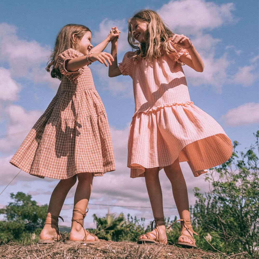 Rachel Dress - Coral Check Dresses + Skirts The New Society 