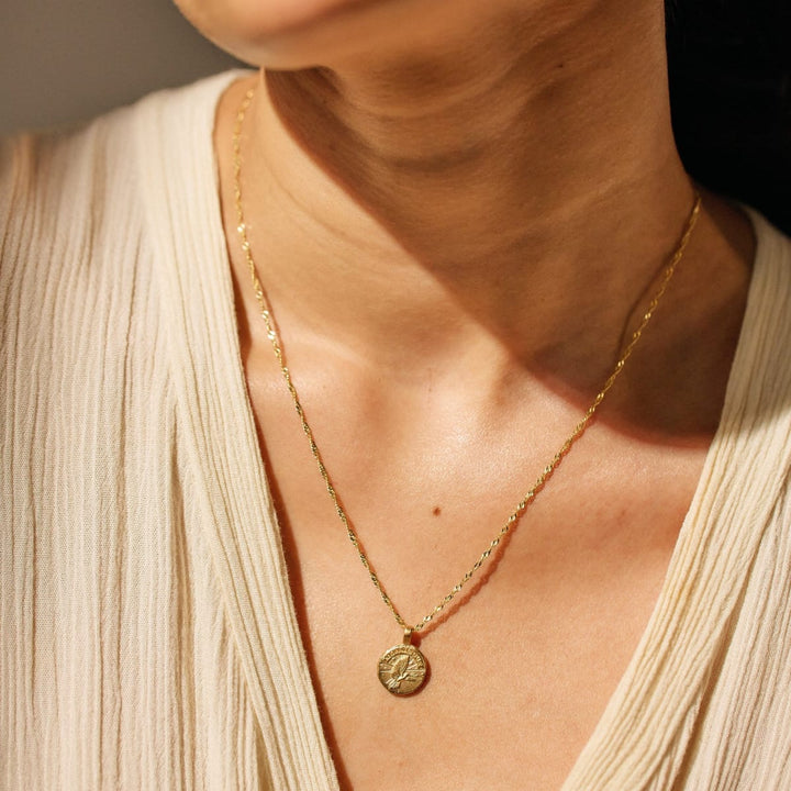 Dove Coin Necklace - Gold