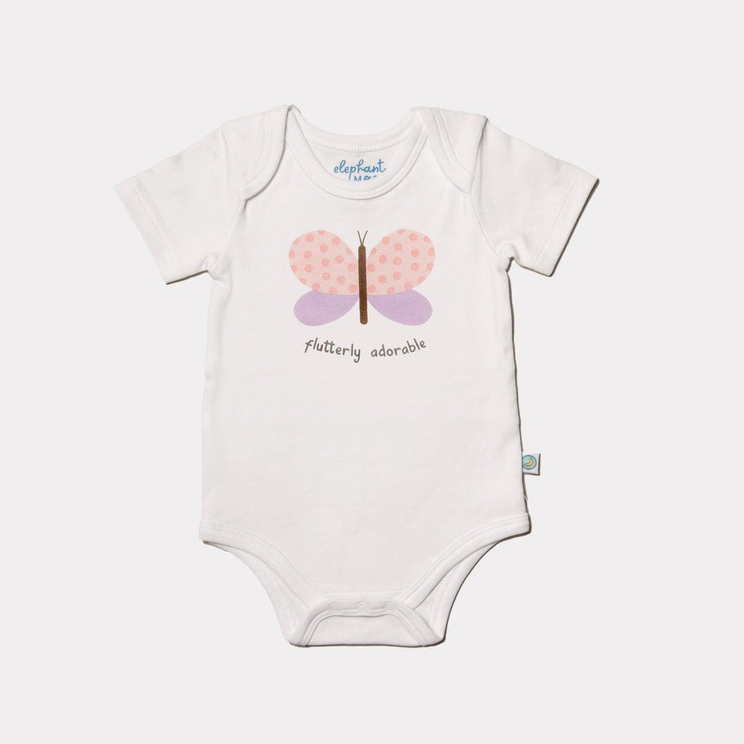 Grow With Me-short Sleeved Onesie - Flutterly Adorable